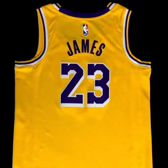 Nike LeBron James Los Angeles Lakers #23 Gold / Yellow Icon NBA Swingman Jersey - Picture 2 of 7